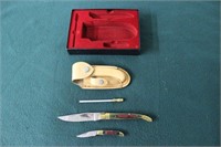 PAKISTAN FOLDING KNIFE SET, GREEN & RED COLOR,