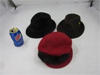 3 chapeaux vintages d'époque