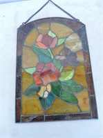 Stain Glass Window Panel 9 1/2"x13 1/2"