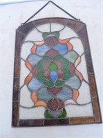 Stain Glass Window Panel 9 1/2"x13 1/2"