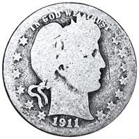 1911-D Barber Silver Quarter NICELY CIRCULATED