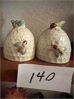 BEEHIVE SALT & PEPPER SHAKERS