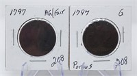 (2) 1797 Cents AG/Fair-G Porous