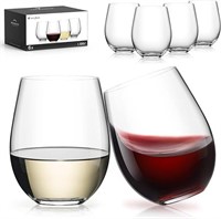 LUNA & MANTHA Stemless Wine Glasses Set of 6,