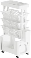 5 Tier Book Rack Storage Bookshelf  White