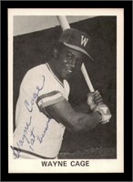 Wayne Cage Autographed 1976 Williamsport Tomahawks