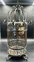 Antique Wrought Iron Scroll Bird Cage