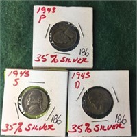 3- Silver War Nickels