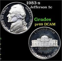 Proof 1983-s Jefferson Nickel 5c Grades GEM++ Proo