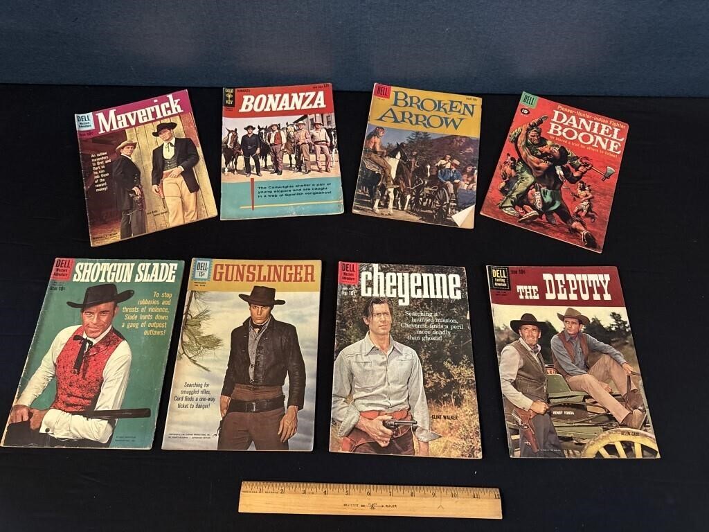 8 Dell Comic Books Daniel Boone Bonanza MORE