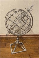 Shiny Metal Globe, 23" tall