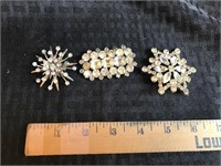 3 rhinestone pendants