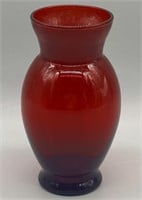 Ruby Red Glass 6.5in Flower Vase
