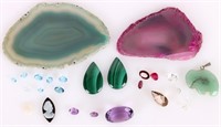 LOOSE ASSORTED GEMSTONES & GEODES - LOT OF 25