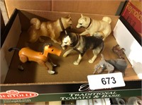 Plastic Dog Figurine and Other