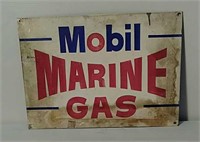 SST Hand Painted Mobil Marine Gas Sign