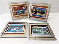 4 - STAINED GLASS METAL PICTURE FRAMES