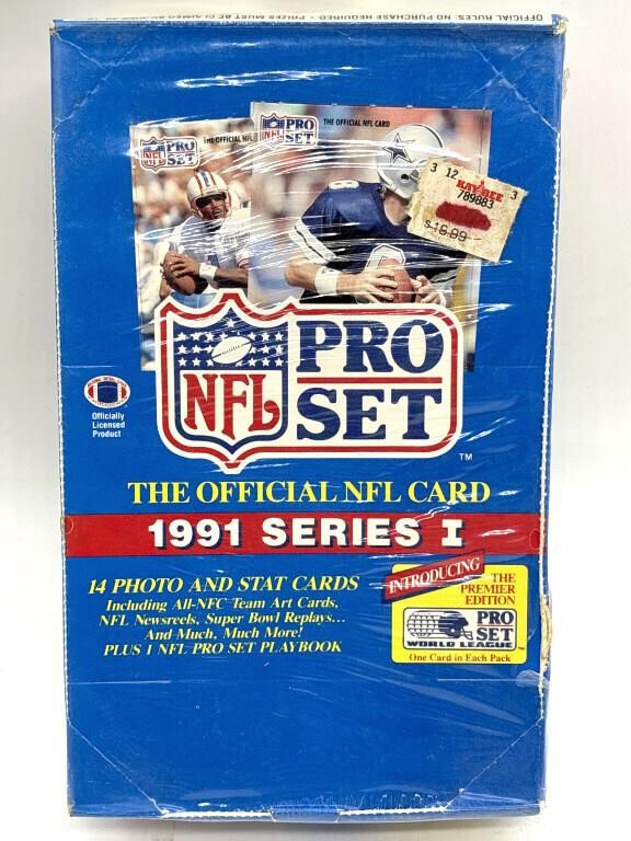 Sealed Box of 1991 NFL Pro Set Series I Cards