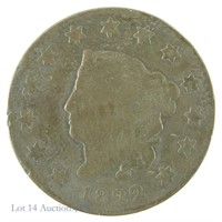 1822 Coronet (Matron) Head Large Cent
