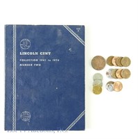 Large Cent & Lincoln Cents Album (about 91 coins)