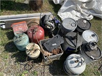 Large lot with gear oil transfer pump, chains, veh