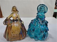 2 carnival Glass girls 5.5 tall