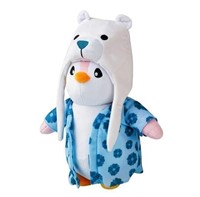 Huggable Plush Penguin With A Blue Hawaiian Shirt