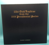 (29) 22K Gold 1938 Presidential Series Blue Binder