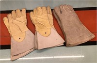 Gauntlet leather gloves sz.M 3 pairs