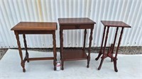 3 wood side tables