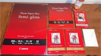 Canon Photo Paper Various Sizes, Some new/opened