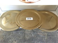 Set Of Gold Brass Circular Platter Plates Noland