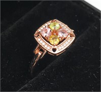 Natural Tourmaline Ring 925 Silver