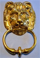 COOL SOLID BRASS LION DOOR KNOCKER 7" LONG