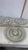 Cut Glass Divided Serving Trays
