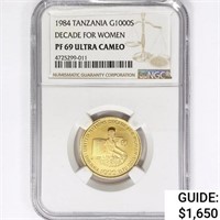 1984 Tanzania Gold 1000S NGC PF69 UC