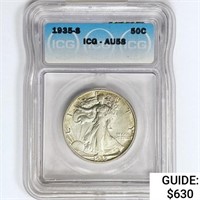 1935-S Walking Liberty Half Dollar ICG AU58