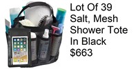 New Lot Of 39 Salt, Mesh Shower Tote In Black