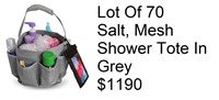 New Lot Of 70 Salt, Mesh Shower Tote In Grey