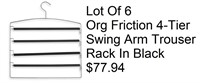New Lot Of 6 Org Friction 4-Tier Swing Arm Trouser