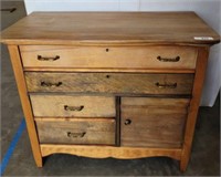 ANTIQUE LOW CHEST WITH DOOR