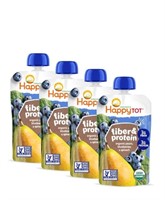 4 Pack Happy Tot Organic Stage 4 Fiber & Protein