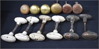 Lot of Brass & Wood Doorknob Sets & Individuals