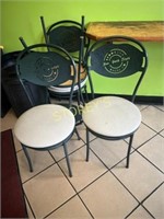 5 Cushioned, Metal Back Dining Chairs - Branded