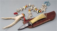 Handcrafted Deer Horn & Bead Necklace, Deer Horn..
