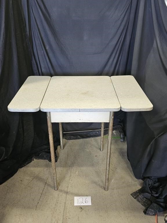 Formica /metal Drop Leaf Table 34"x24"