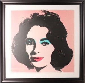 ANDY WARHOL LIZ IN PINK OFFSET LITHOGRAPH SIGNED