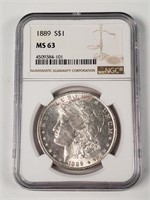 1889 Morgan Silver Dollar- Graded MS63