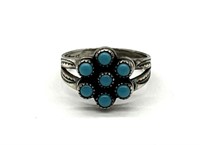 ‘Sterling’ Marked Ring Size 6.5 with Turquoise