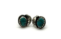 ‘925’ Marked Earrings with Turquoise Stones and